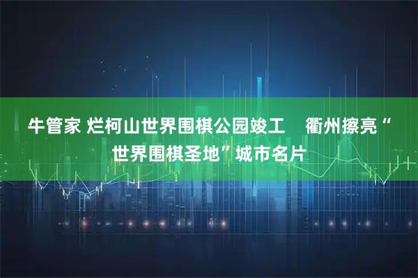 牛管家 烂柯山世界围棋公园竣工    衢州擦亮“世界围棋圣地”城市名片